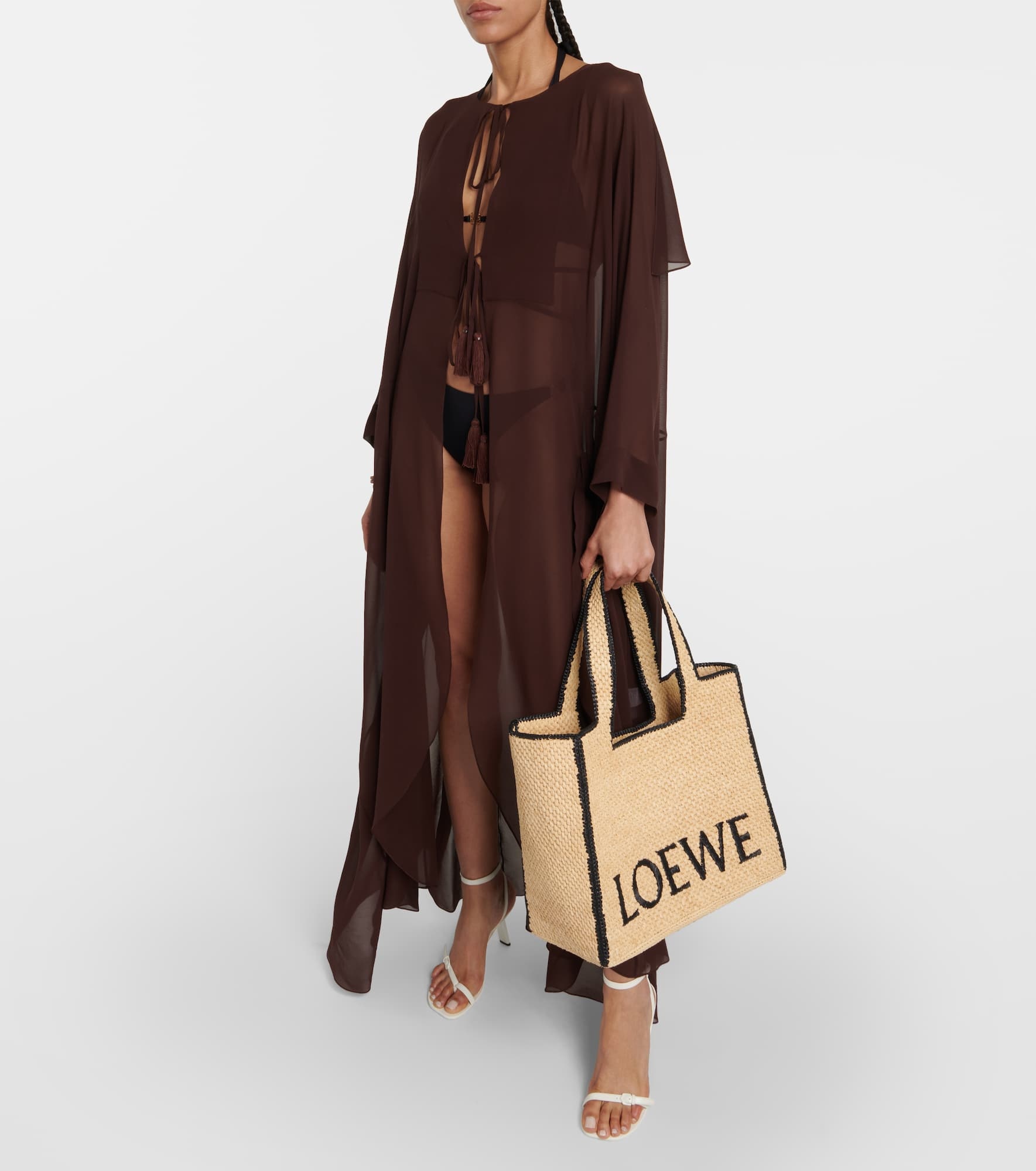 Paula's Ibiza Large raffia tote bag - 5