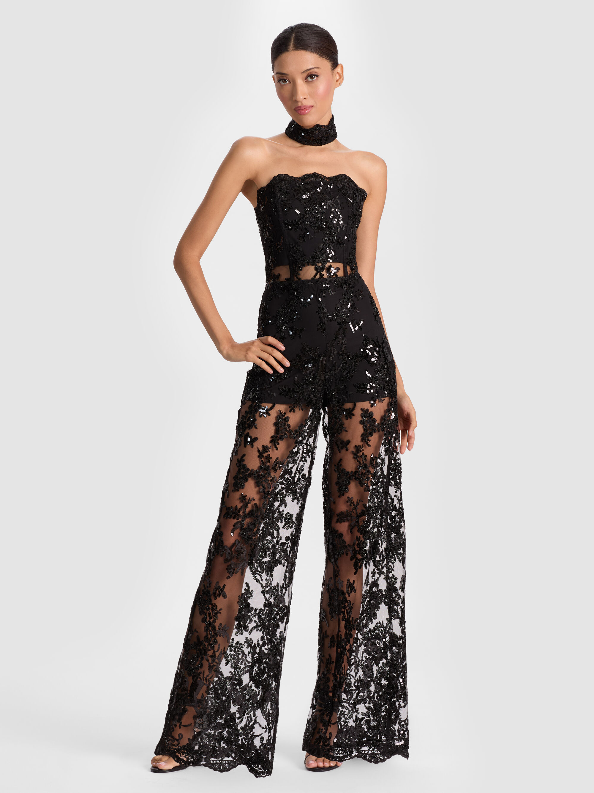 GEORGIE EMBELLISHED LACE JUMPSUIT - 5