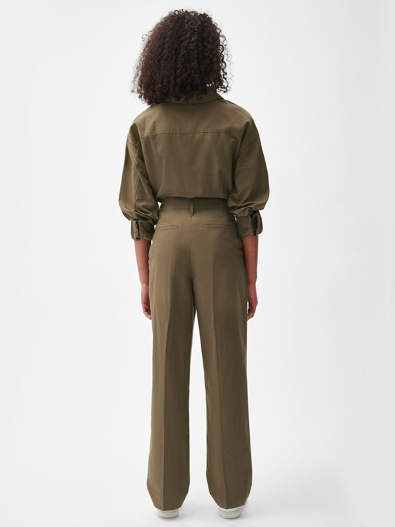 Women's Cotton Linen Pants - Soil Brown - 3