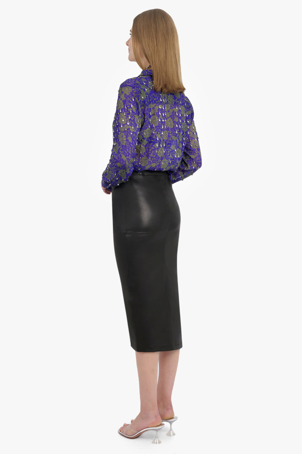 CHOWY FLORAL PRINT EMBELLISHED L/S SHIRT | PURPLE/GREEN - 6