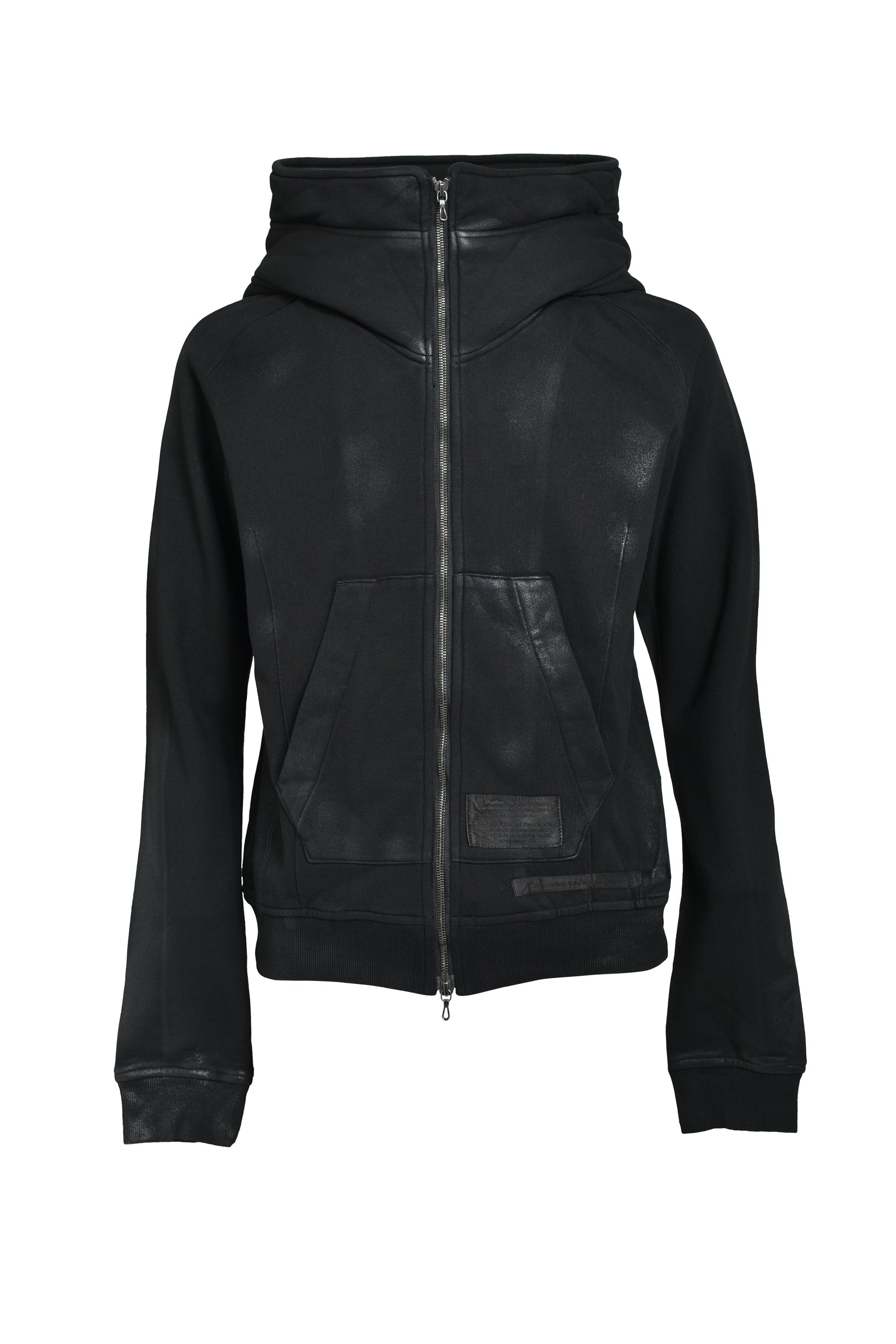 COATING ZIP UP HOODIE / BLK WAX - 6