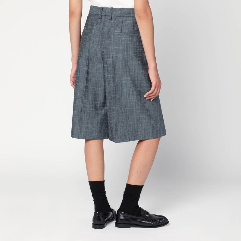 Jil Sander Bermuda In Lana Dark Sky Women - 2