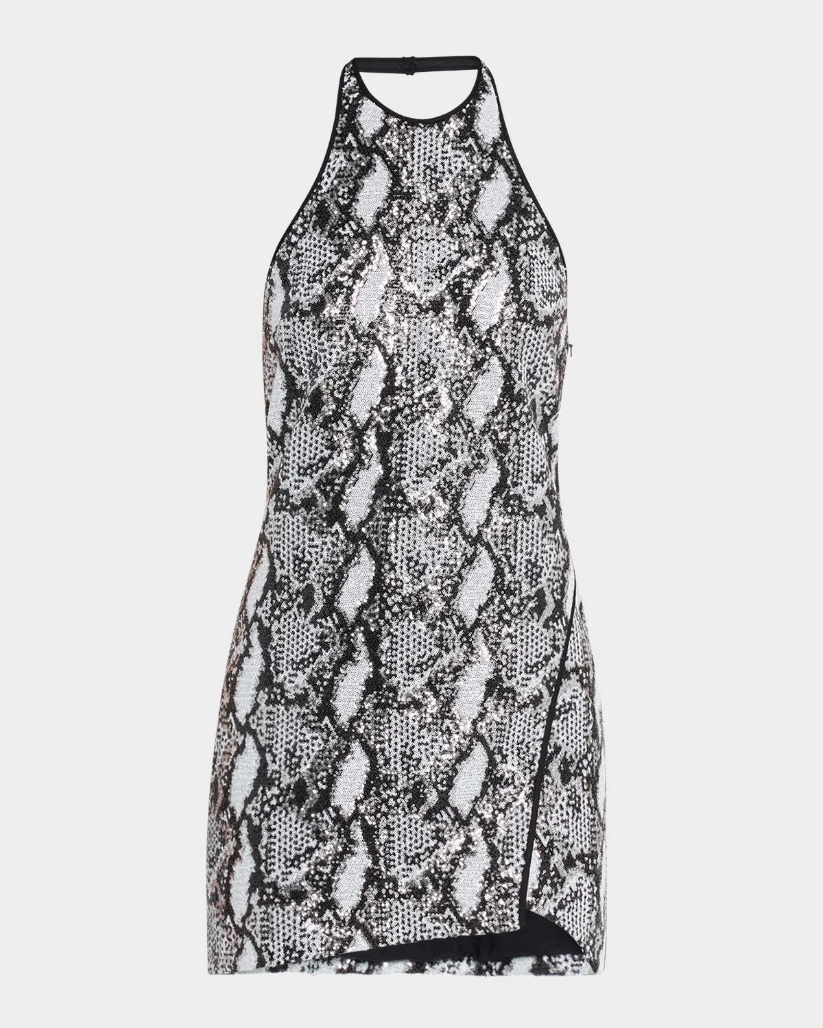 Allany Sequined Halter Mini Dress - 1