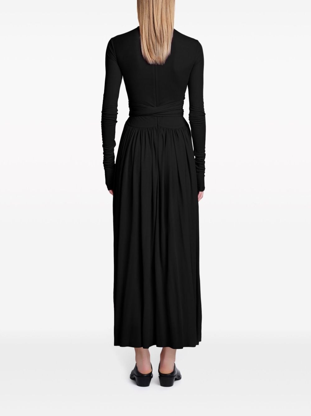 crepe jersey wrap maxi dress - 4