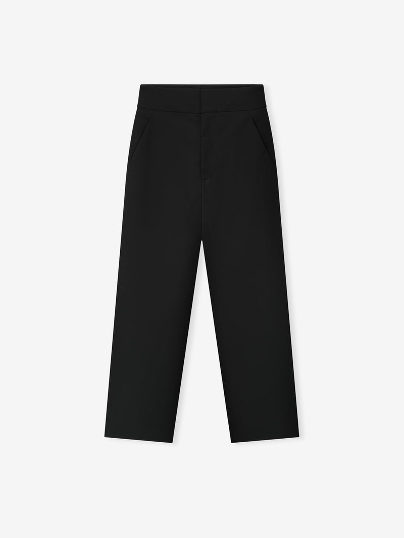 Wool Poplin Casual Flat Front Pants - 1
