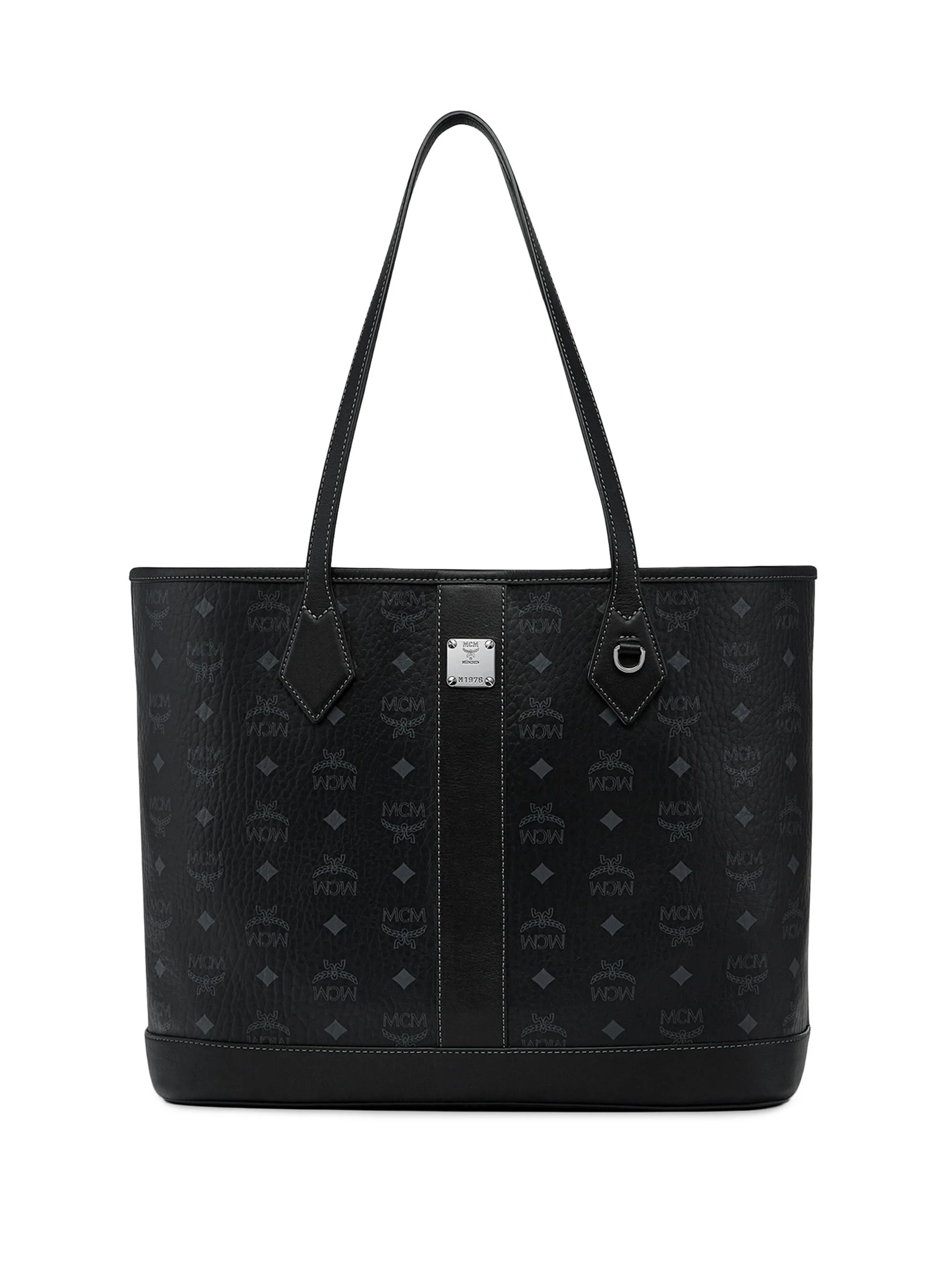 Women's Medium Liz Visetos Shopper Bag - Black - 1