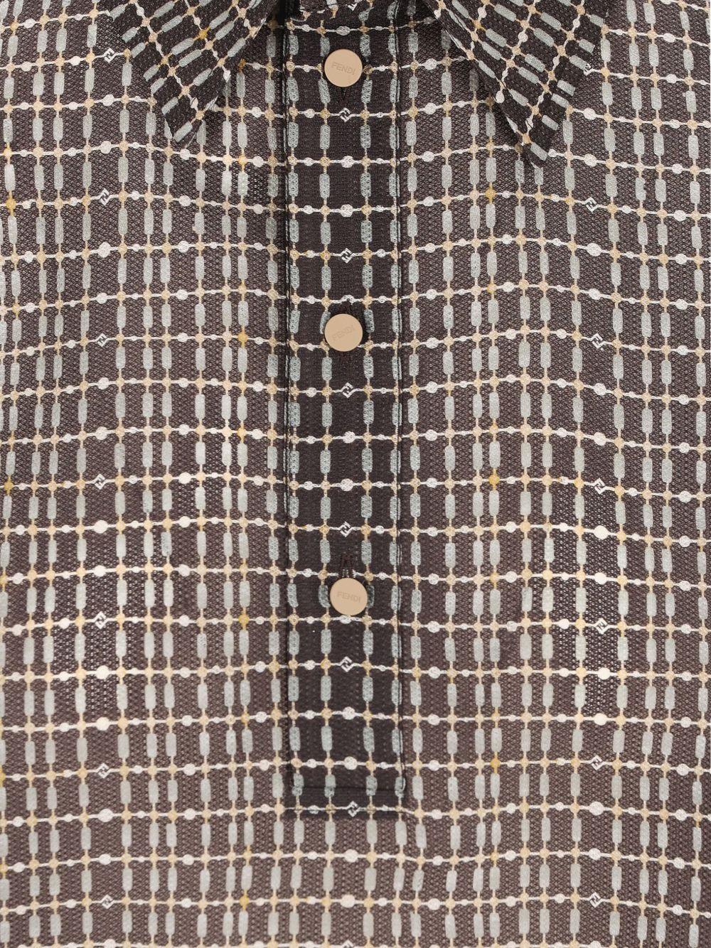 grid-pattern polo top - 3