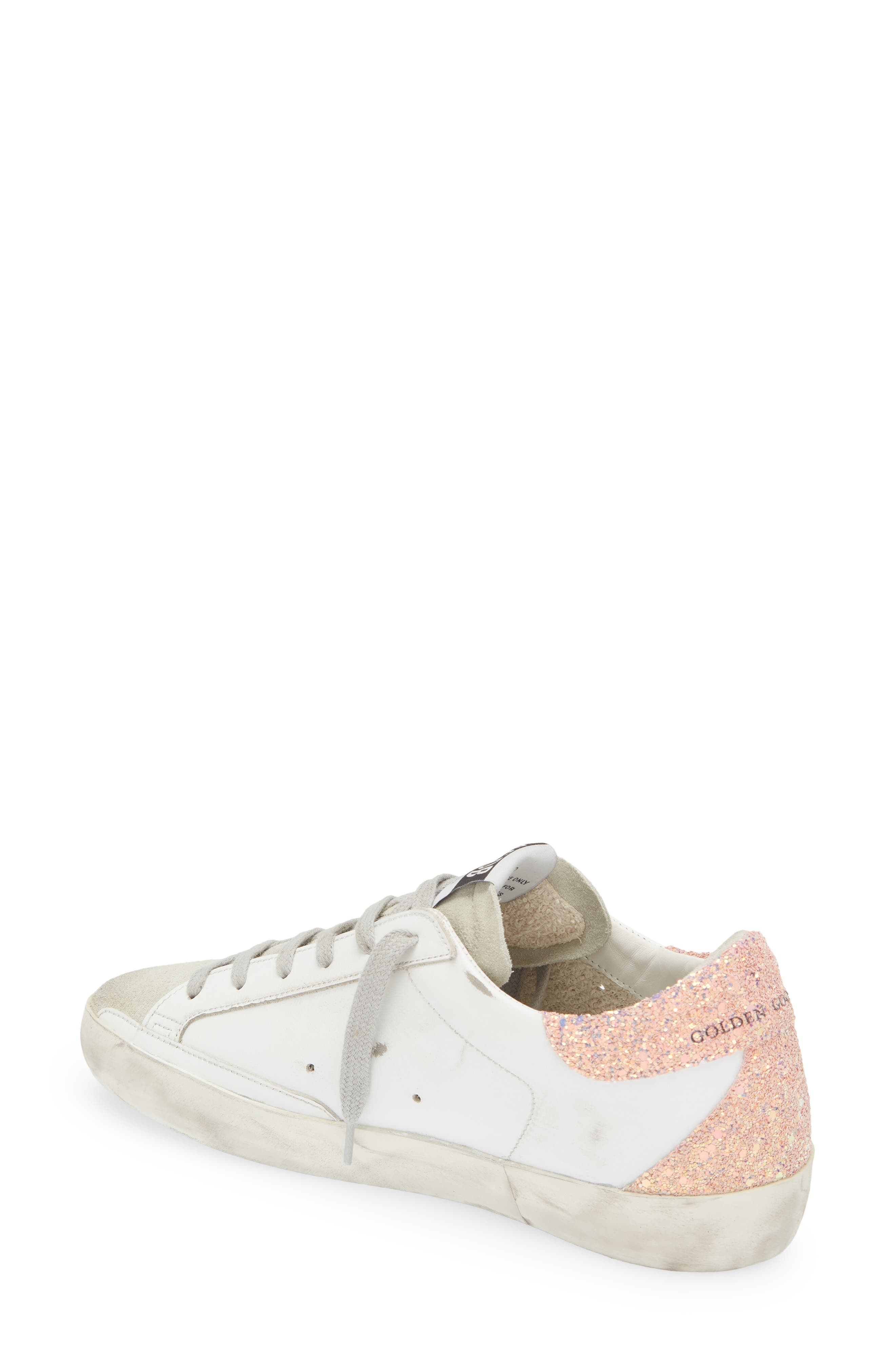 Super-Star Low Top Sneaker in White/Peach - 2