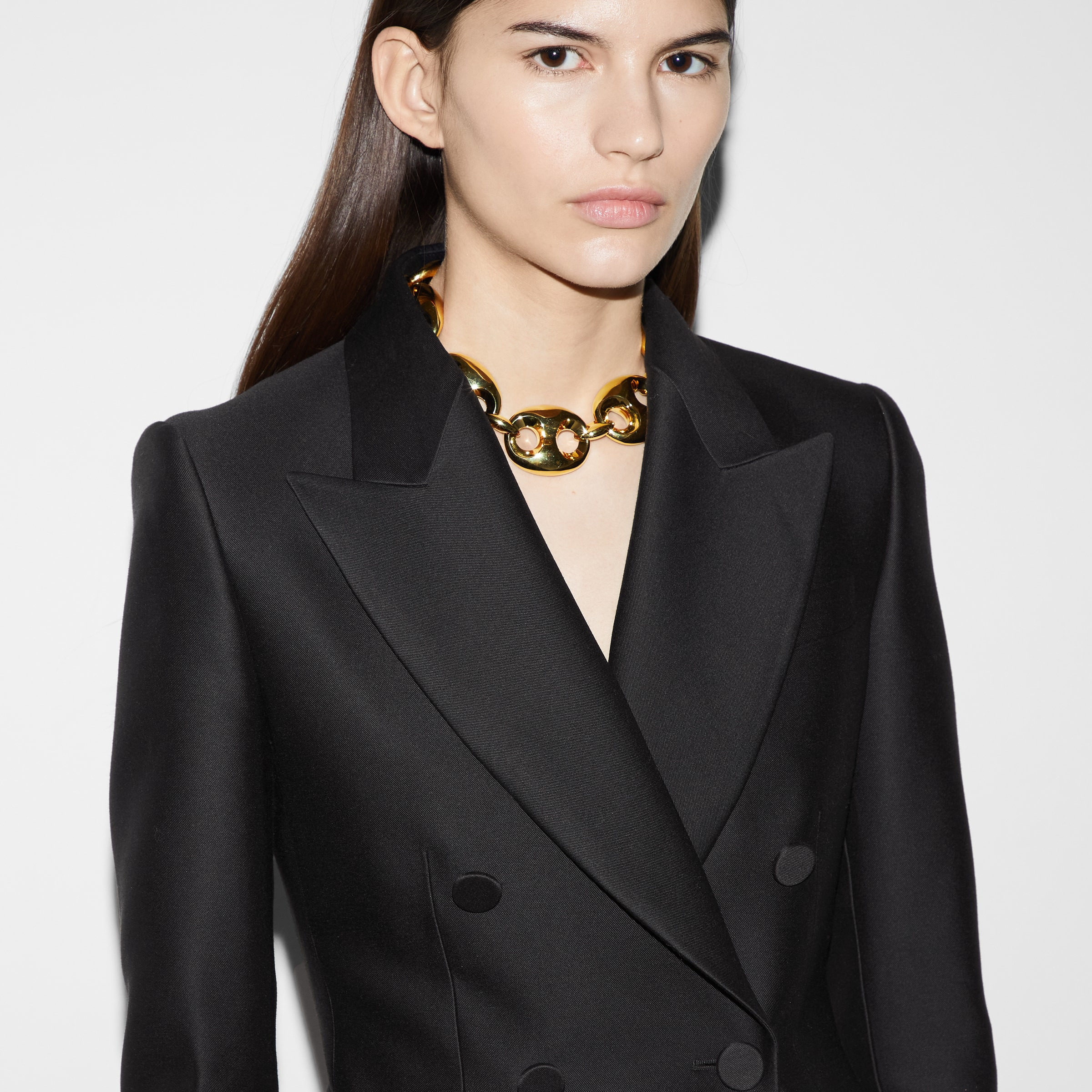 Double-breasted wool silk jacket - 5
