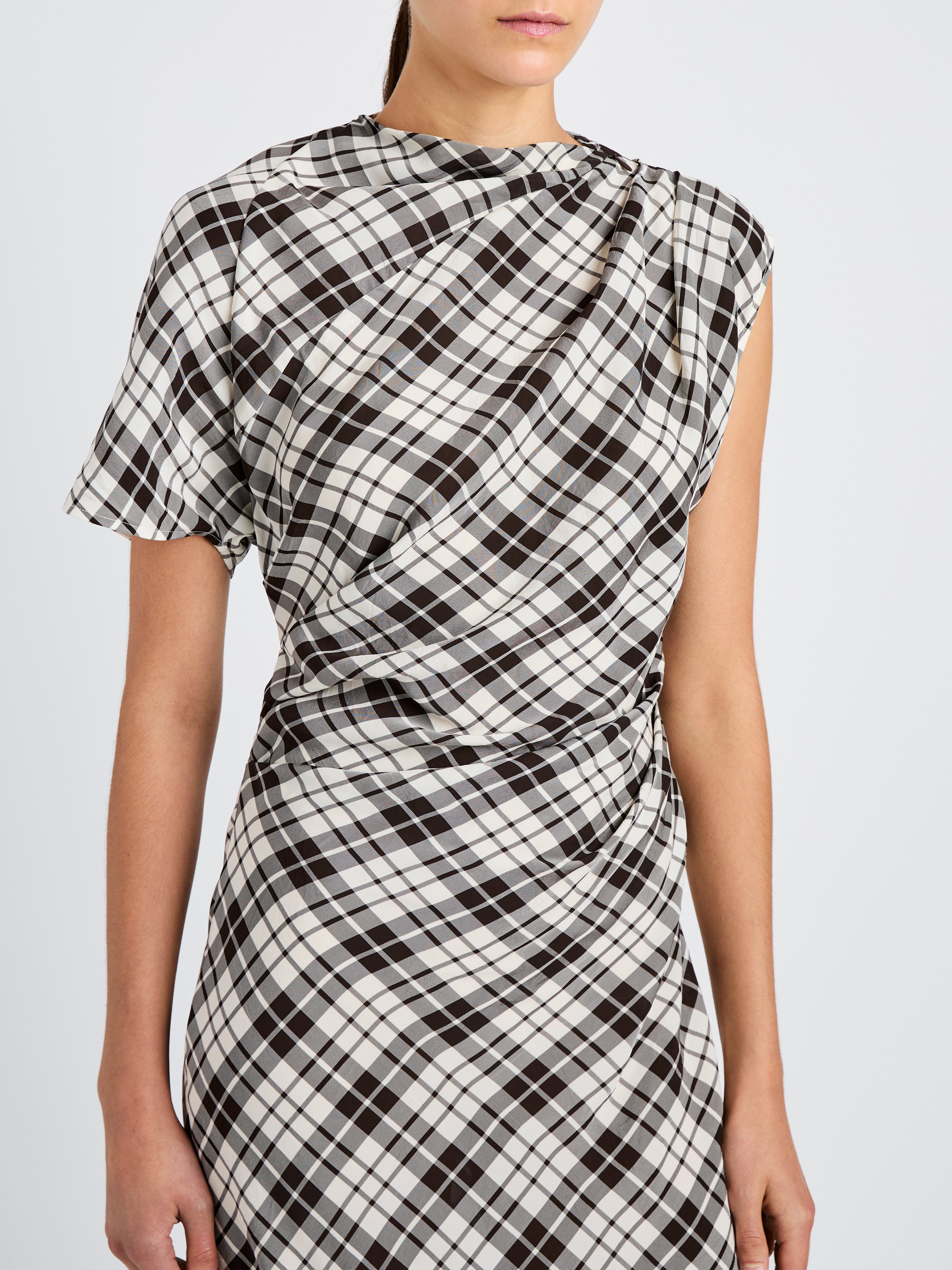 Hallie Dress in Crinkled Plaid - 5