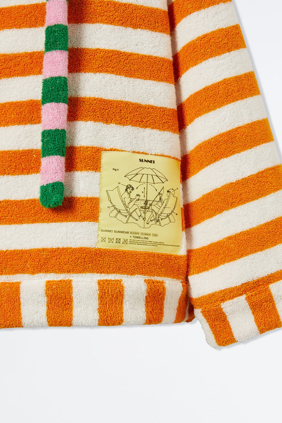 ORANGE AND WHITE STRIPED BEACH HOODIE - 6