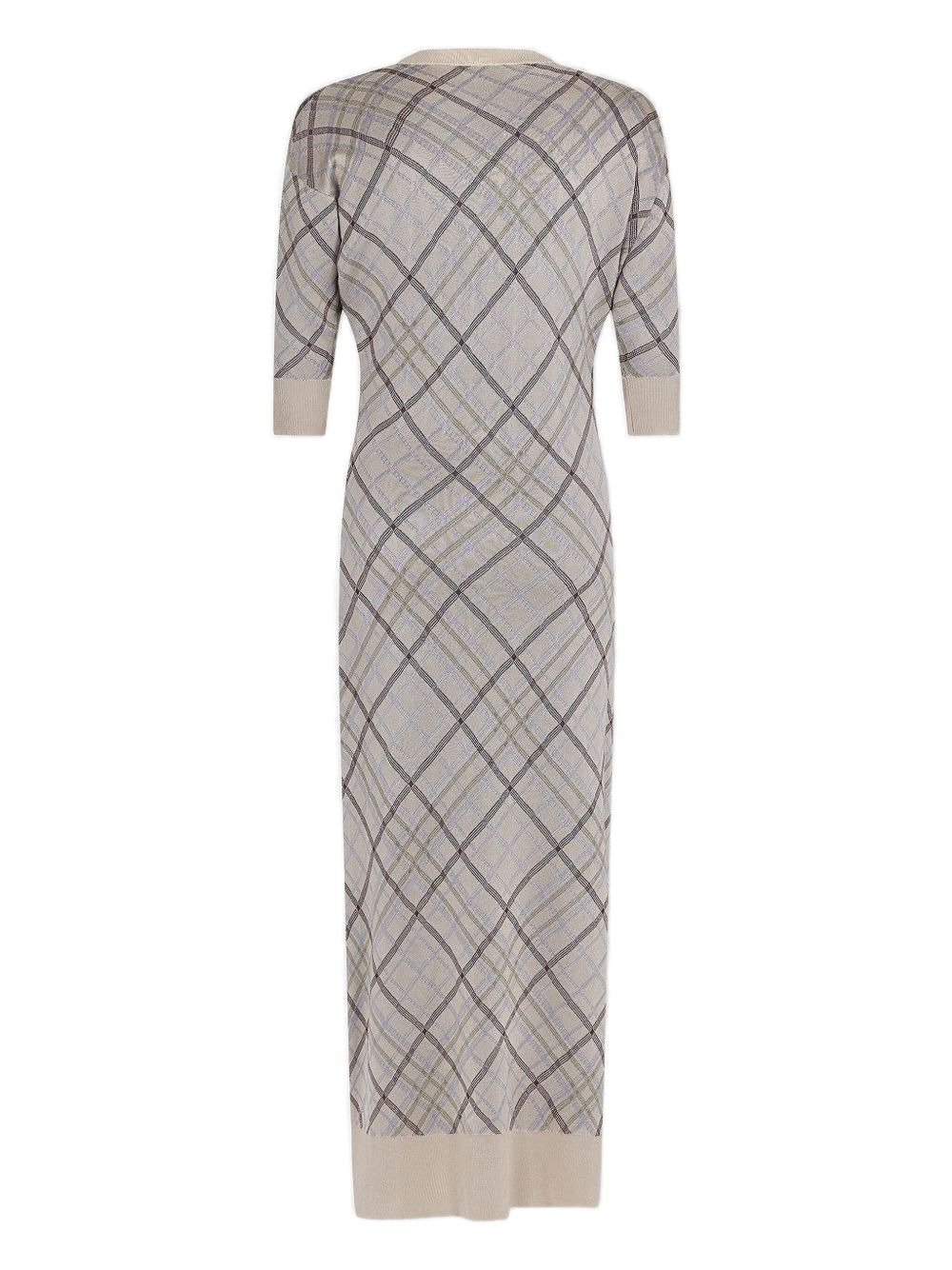 checked cardigan dress - 5