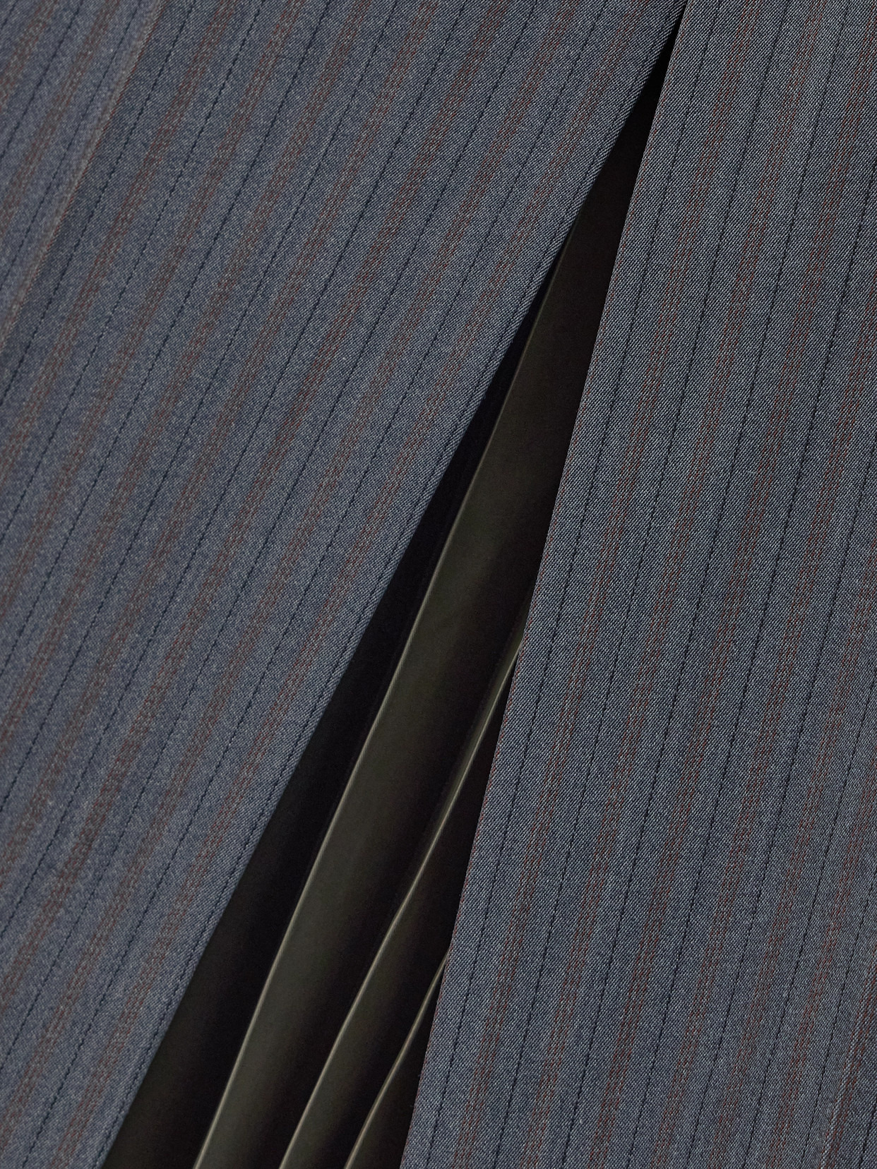 Belted Paneled Striped Woven And Pleated Satin-twill Midi Skirt - 4
