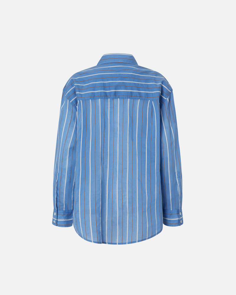 PINKO BLUE STRIPED SHIRT WITH JEWEL EMBROIDERY outlook
