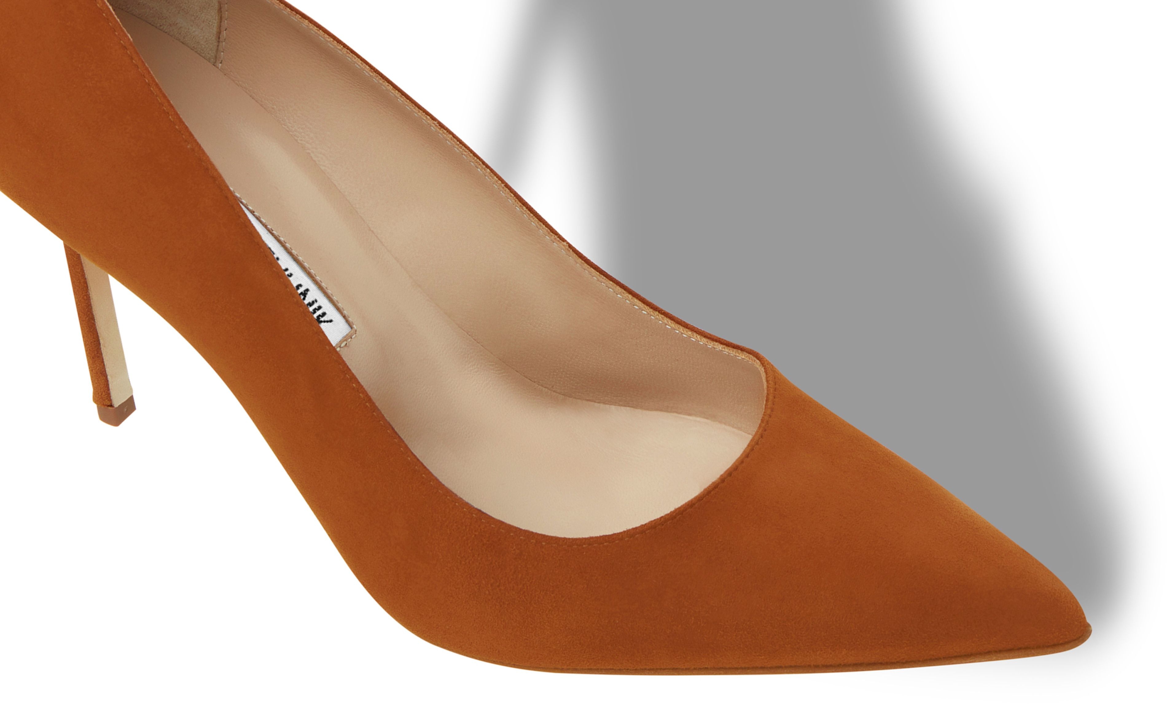 Brown Suede Pointed Toe Pumps - 4