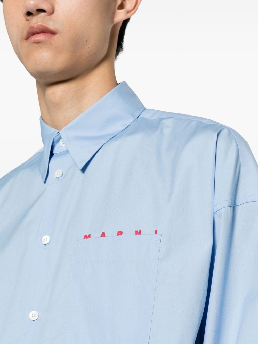 logo-print cotton shirt - 5