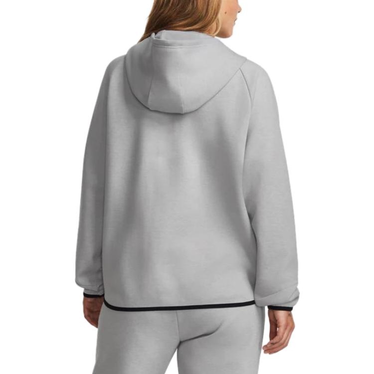 (WMNS) Under Armour Unstoppable Fleece Full Zip Jacket 'Light Grey' 1379842-011 - 4