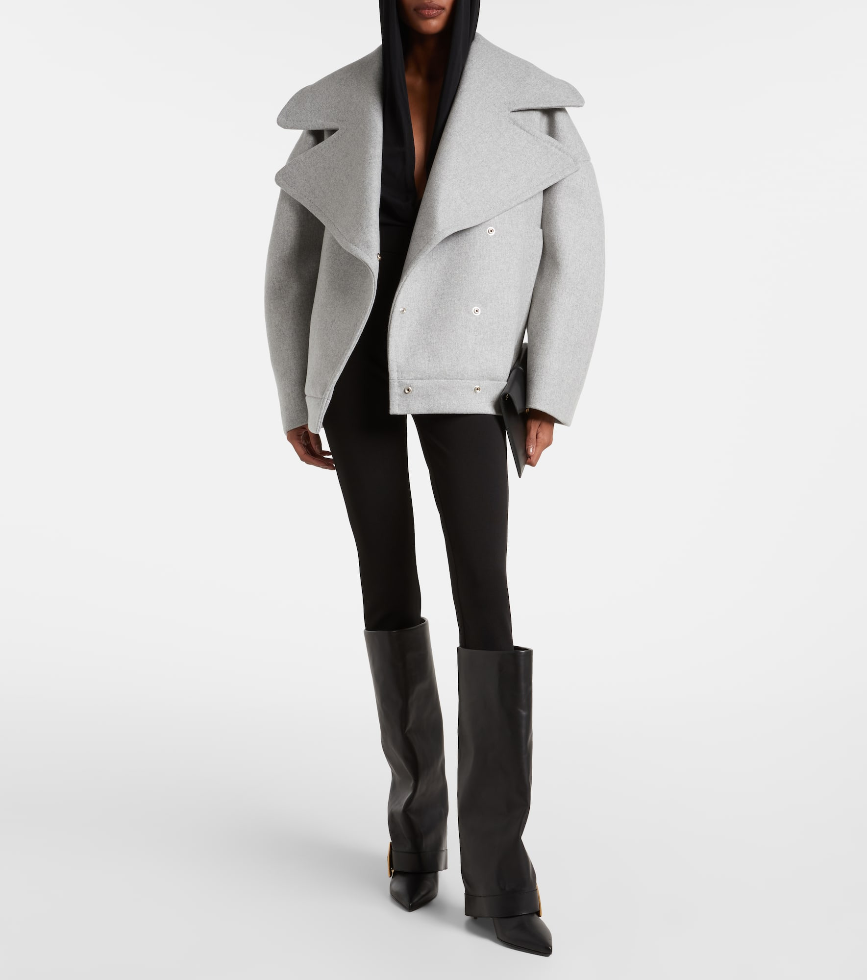 Oversized wool and cashmere peacoat - 2