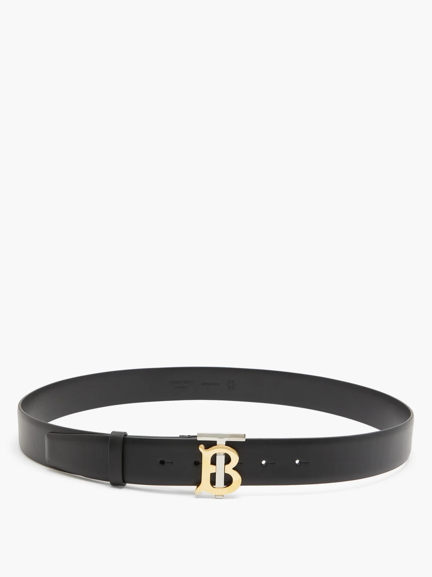 TB-buckle leather belt - 3