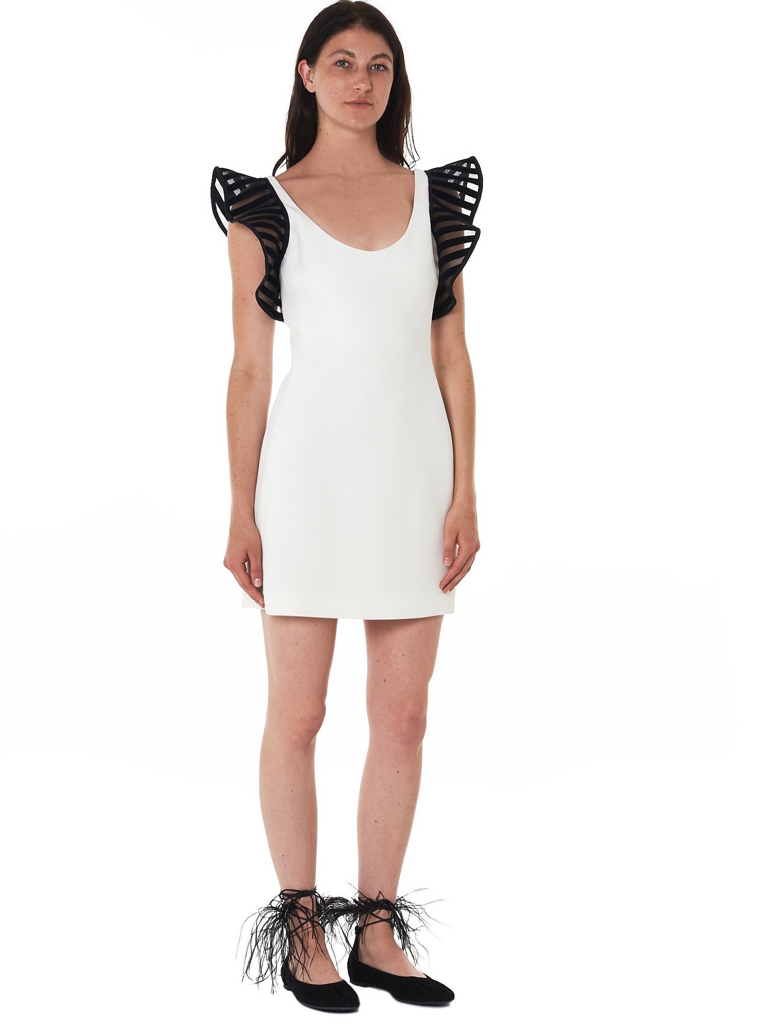Flocked Mini Dress - 6