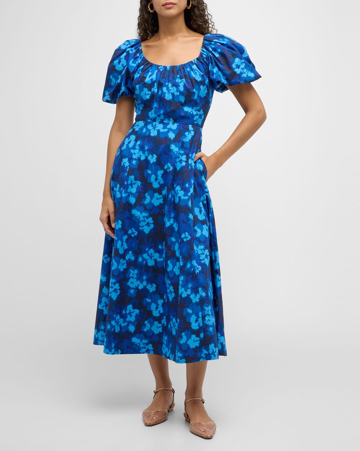 Imara Floral Short-Sleeve Midi Dress - 1