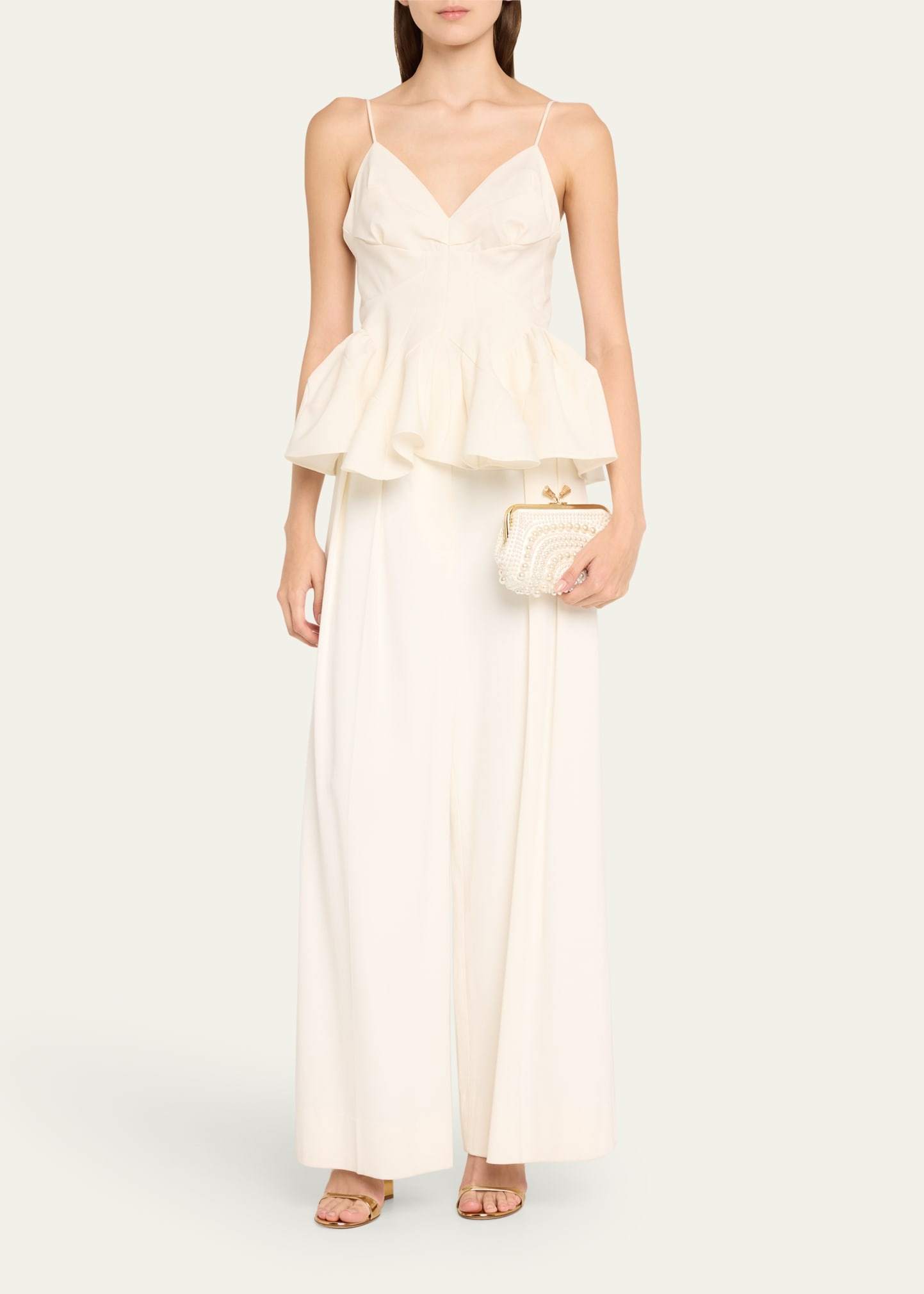 Maud Pearly Embellished Satin Clutch Bag - 5
