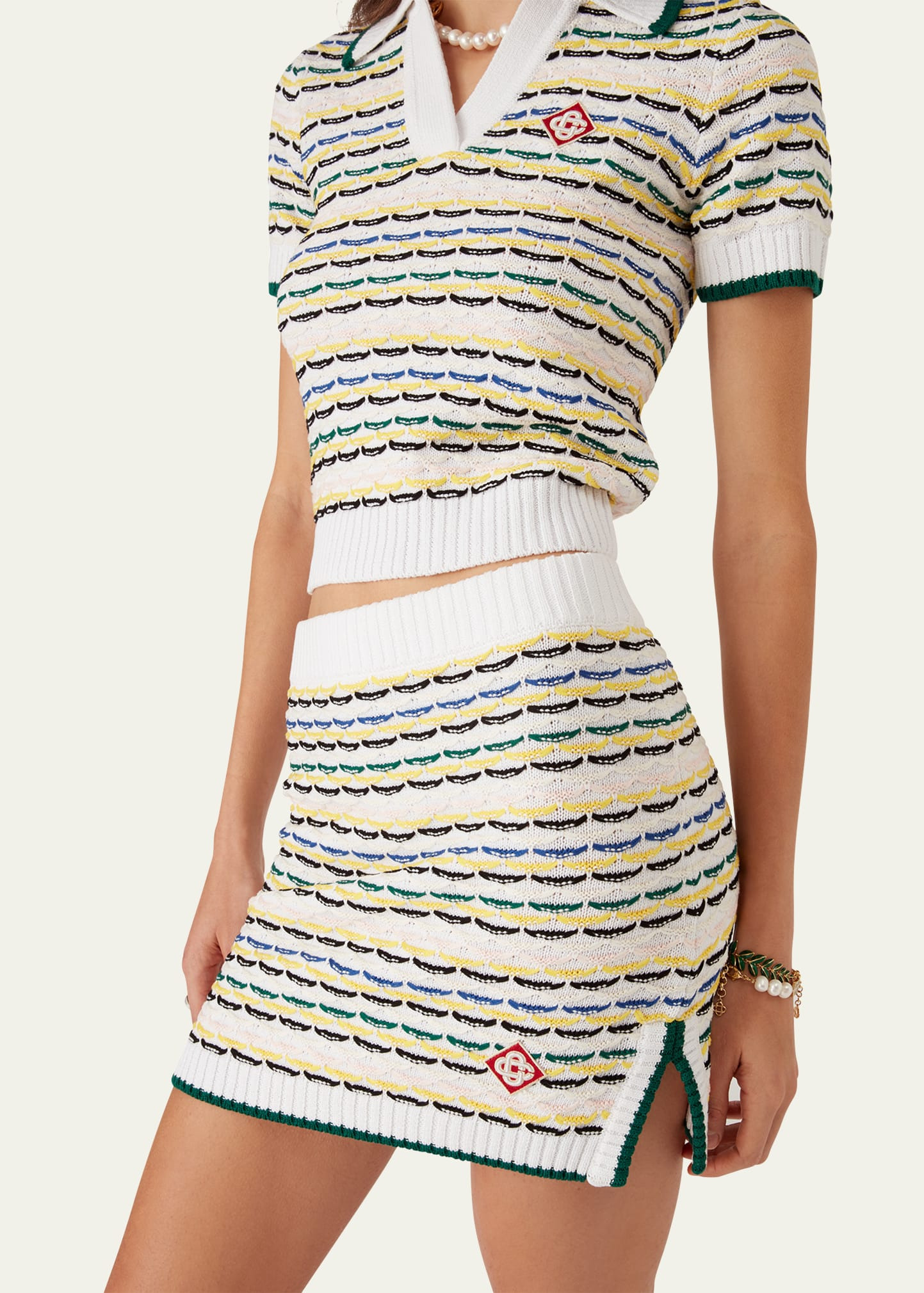 Tuck Stitch Knit Mini Skirt - 4
