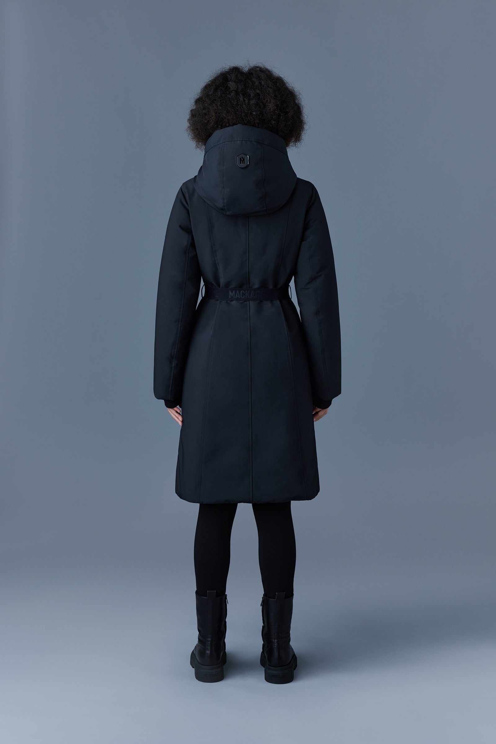 KAILYN flared down coat with hood for ladies - 4