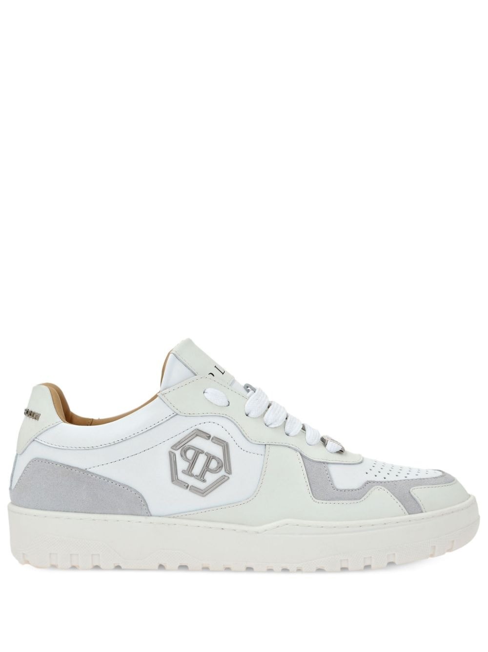 Hexagon low-top leather sneakers - 1