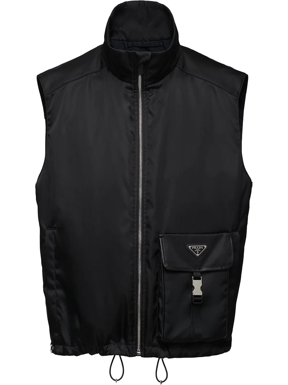 triangle-logo high-neck vest - 1