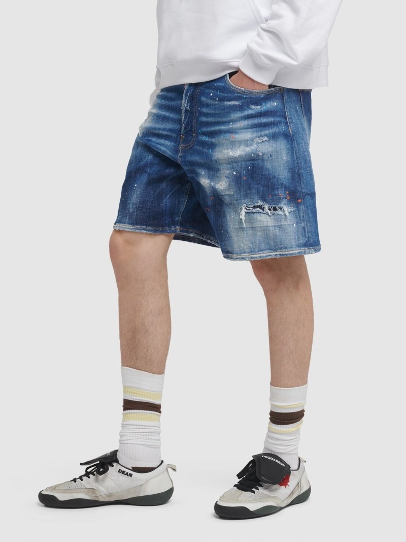 Boxer fit cotton denim shorts - 2