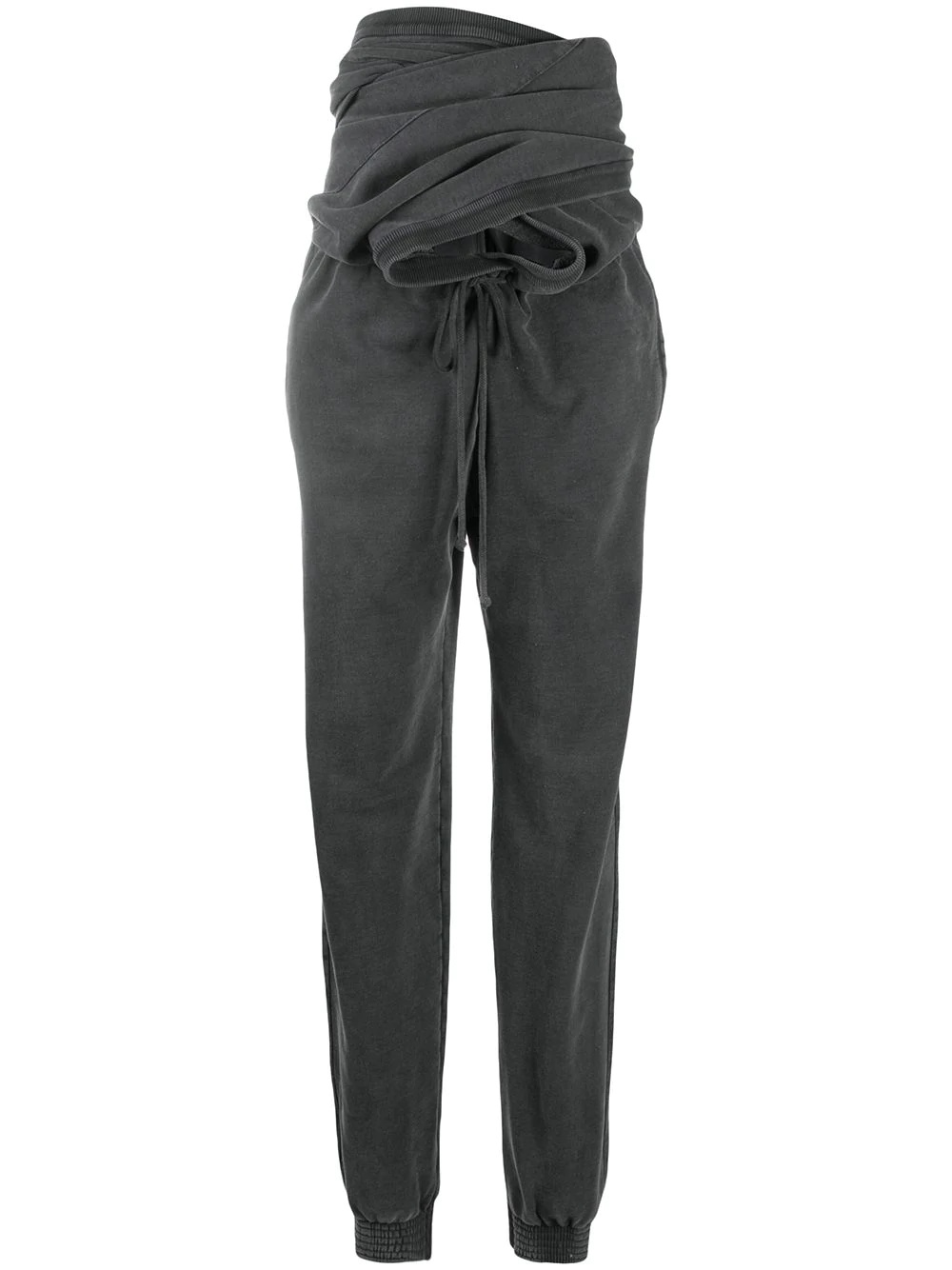 ruched waist-tied trousers - 1