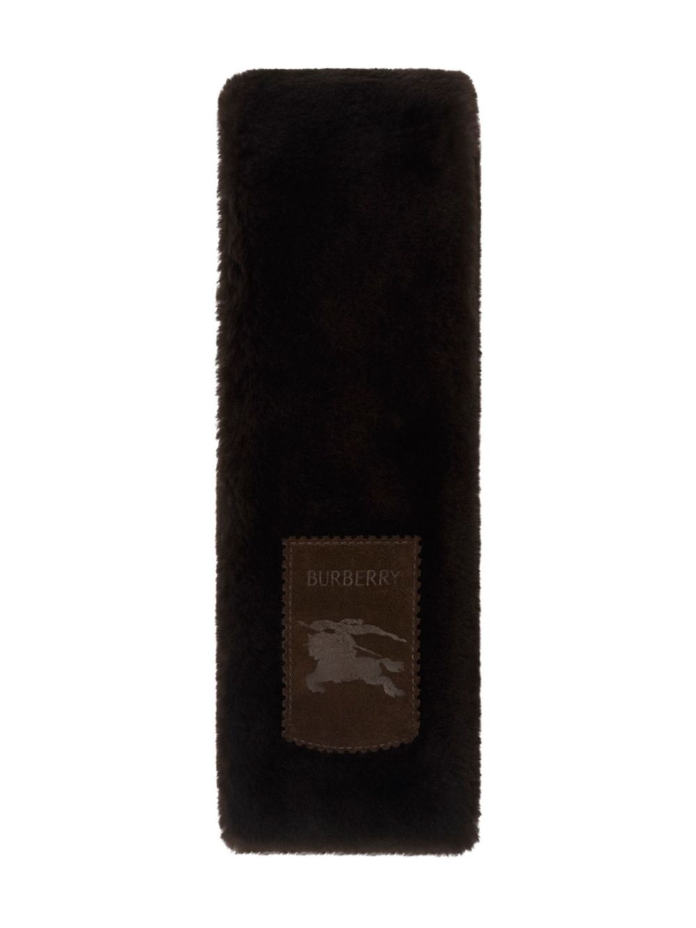 logo-appliqué shearling scarf - 2