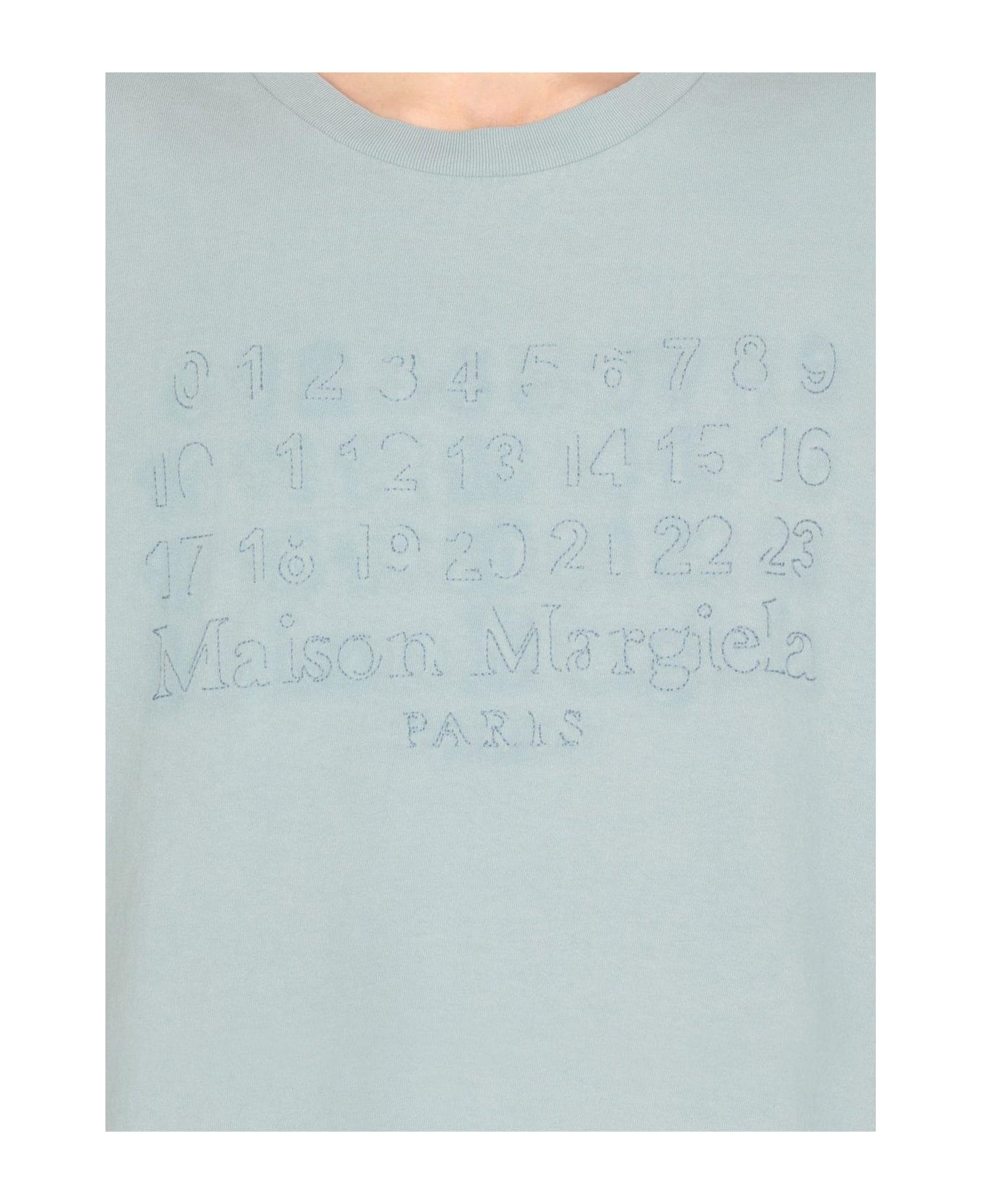 Numbers-motif Crewneck T-shirt - 5