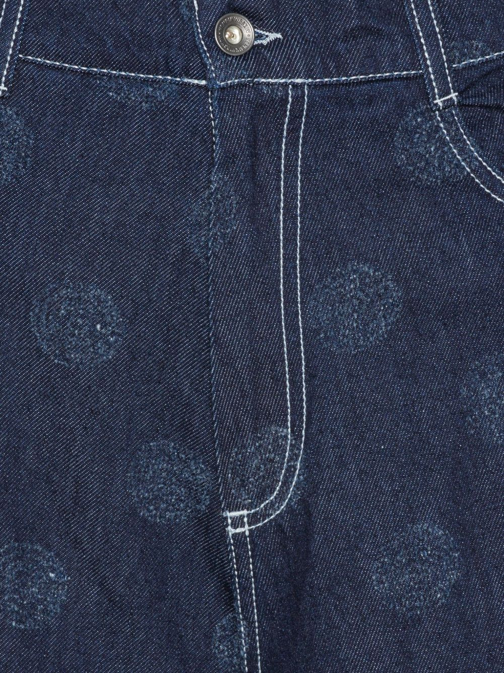 Dart needle-punch dot jeans - 3