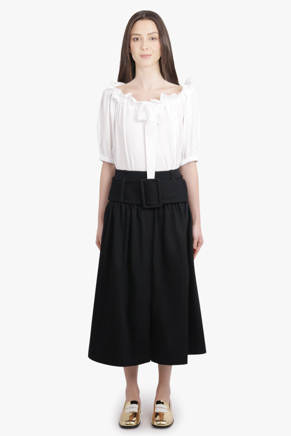 ICONIC S/S TIE NECK BLOUSE | WHITE - 4