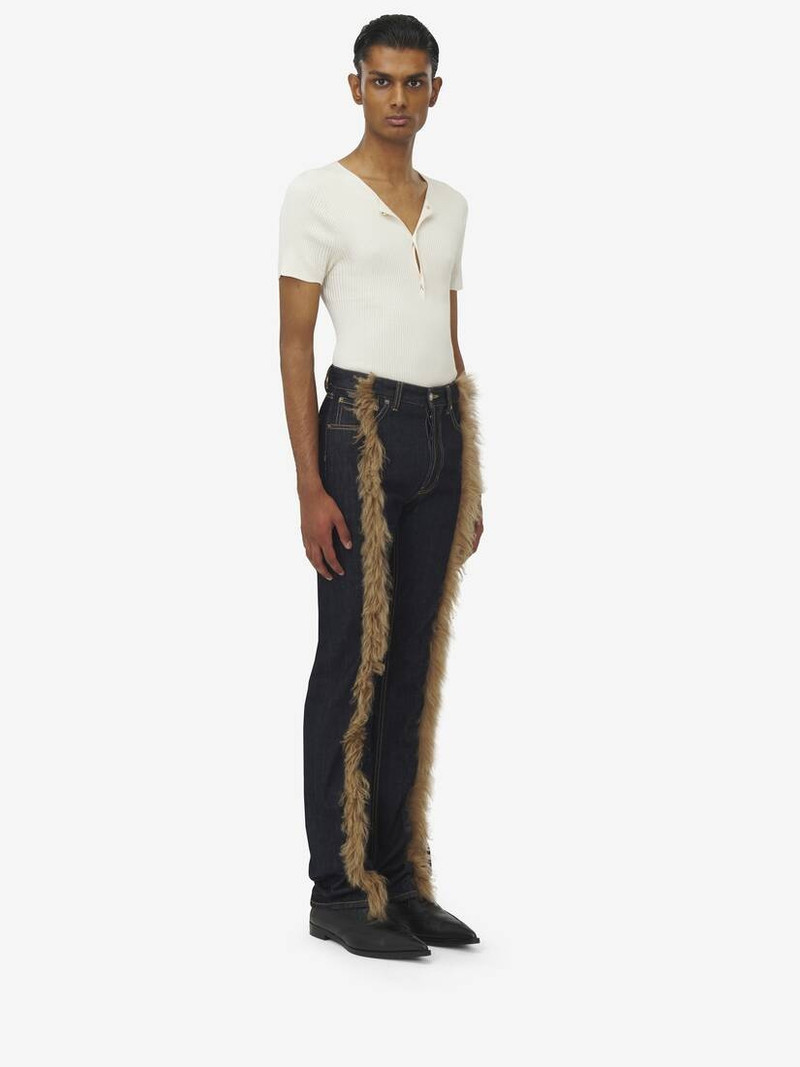 Alexander McQueen Shearling Trim Jeans outlook