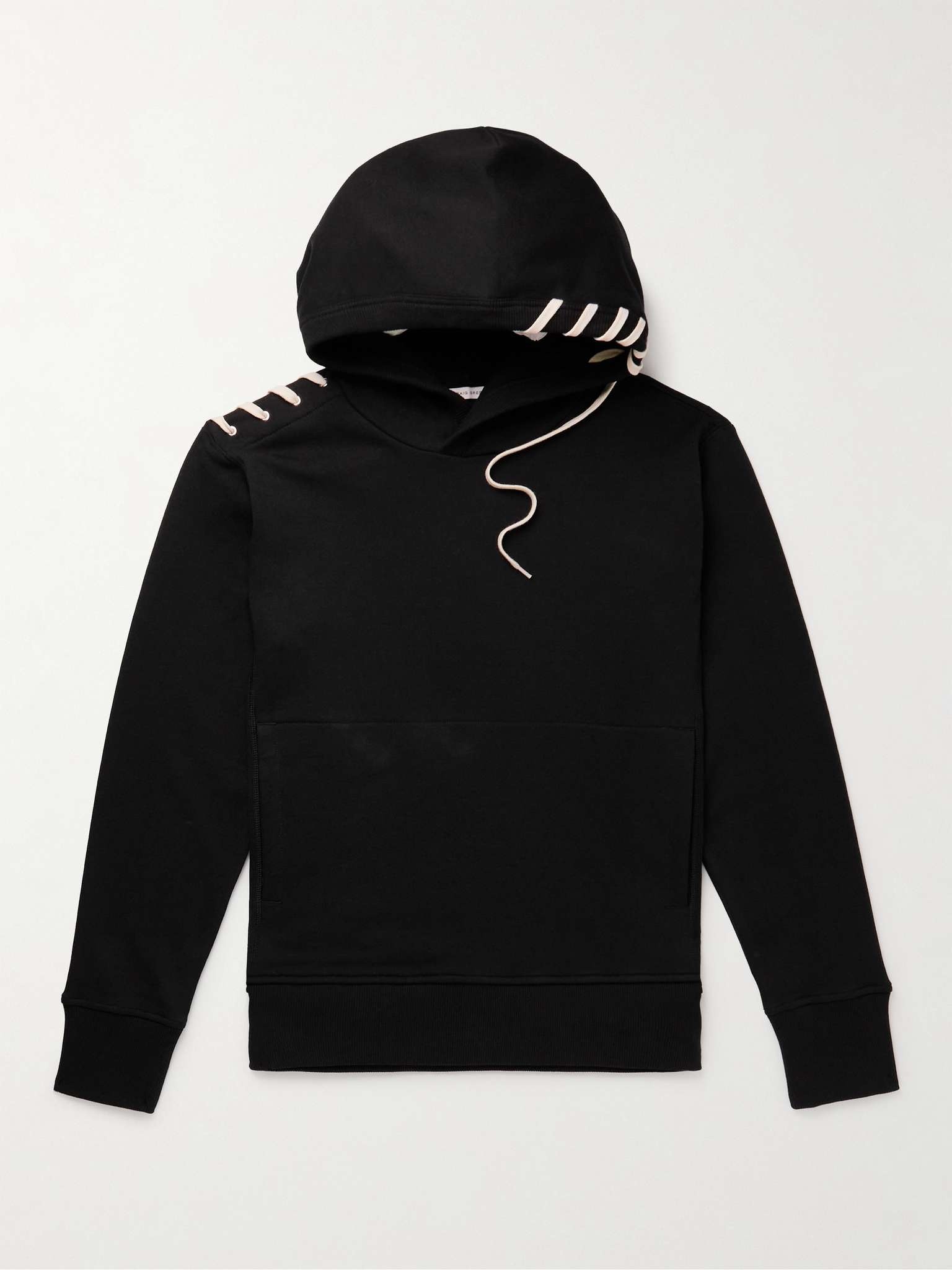 Lace-Detailed Cotton-Jersey Hoodie - 1