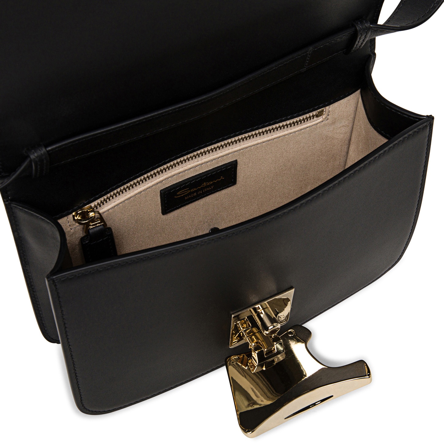 Black leather crossbody bag - 3