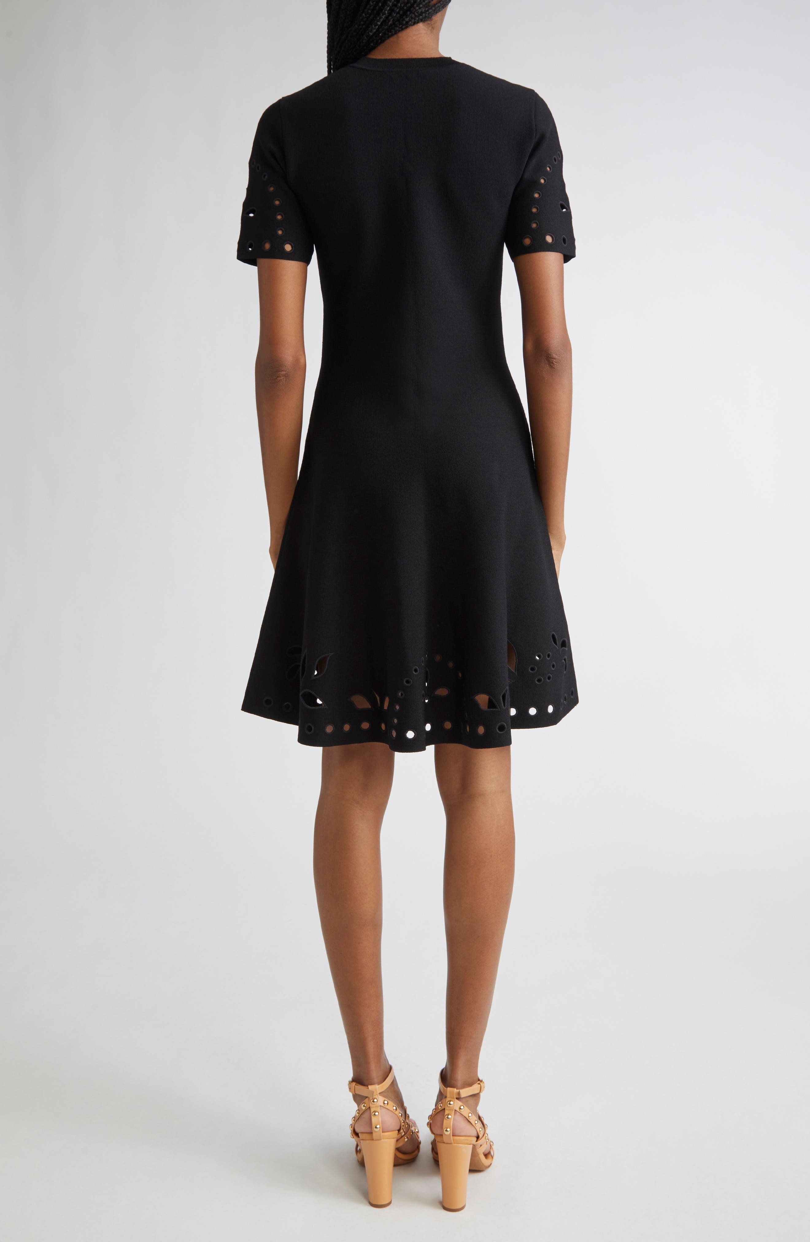 Ulla Johnson Fanna Eyelet Detail Knit Minidress in Noir at Nordstrom - 2