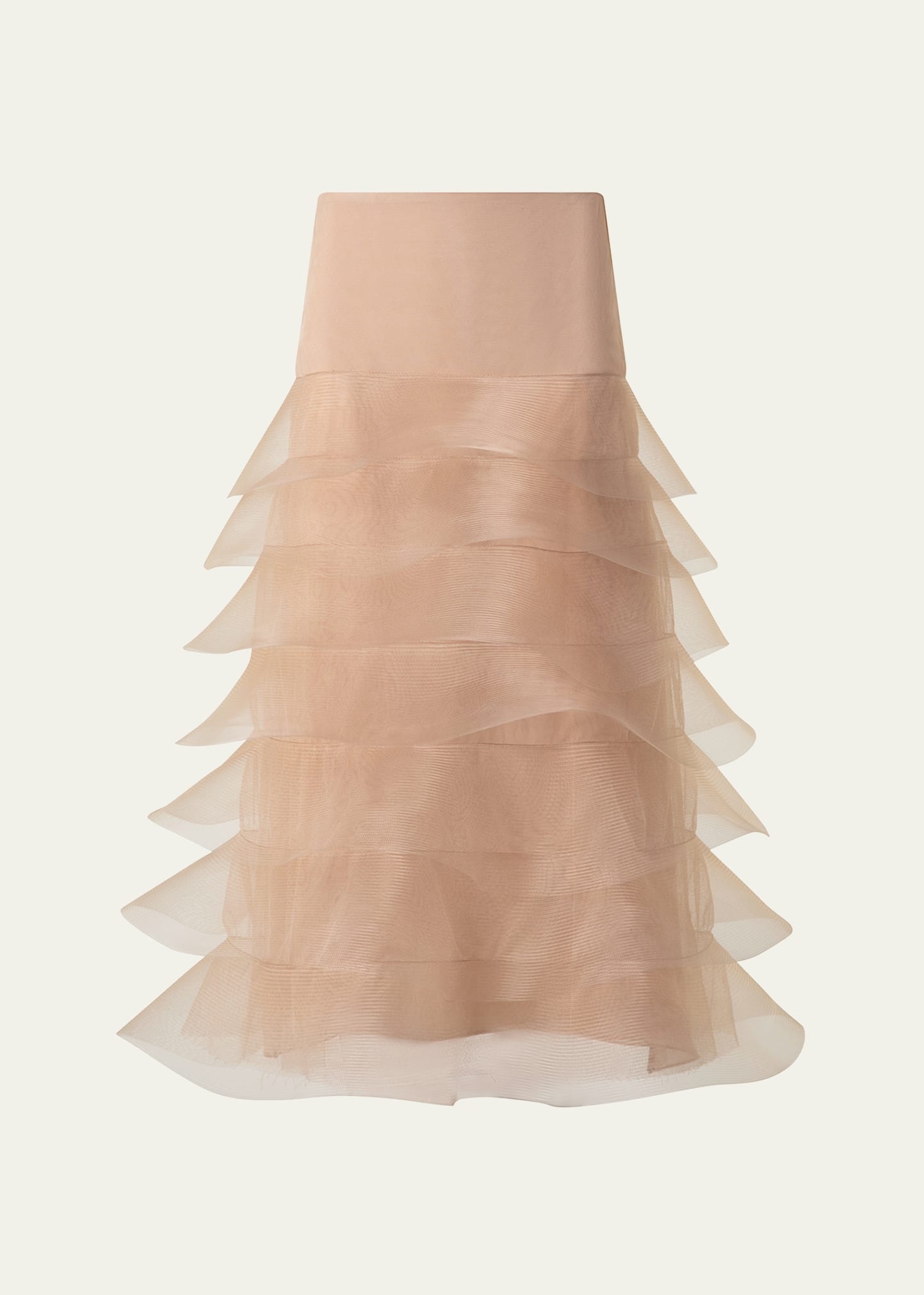 Ruffle Tulle Midi Skirt - 1