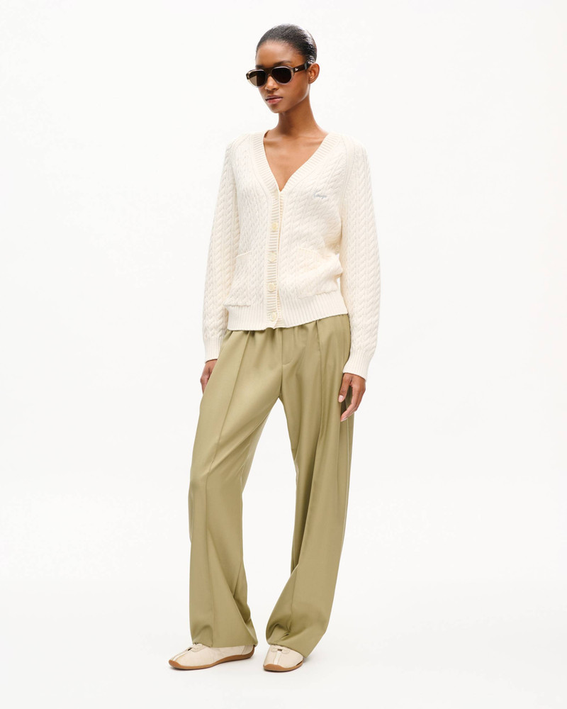 KENZO 'KENZO Signature' embroidered loose knit cardigan in cotton wool outlook