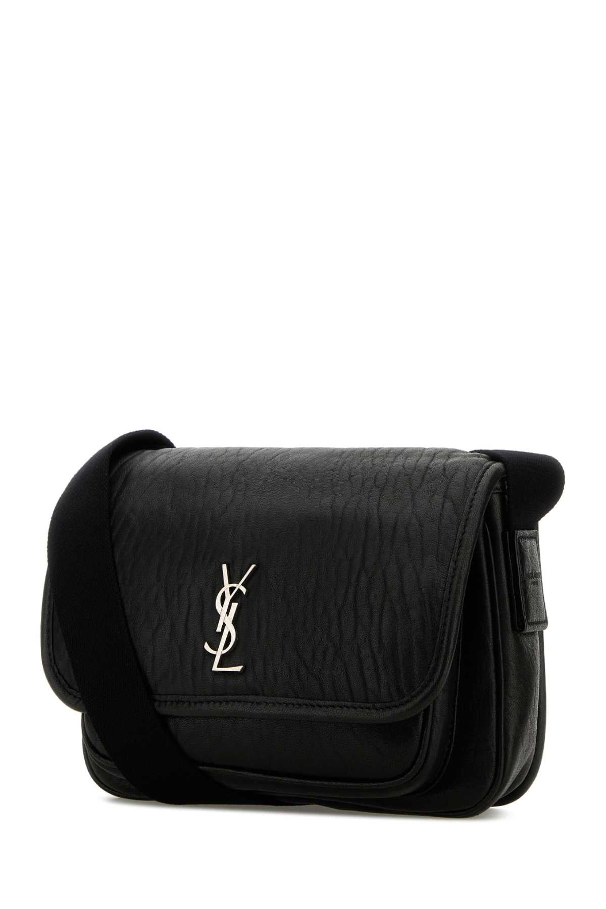 Saint Laurent Men Black Leather Small Messenger Crossbody Bag - 2
