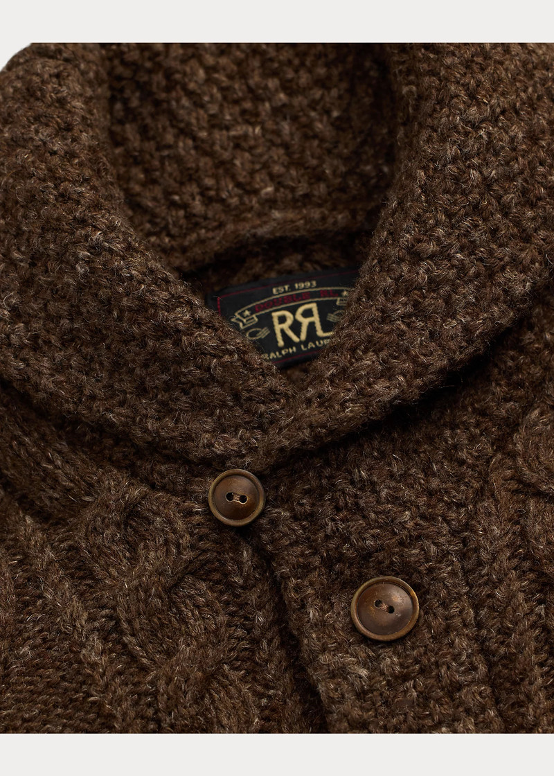Heathered Aran-Knit Shawl Cardigan 4