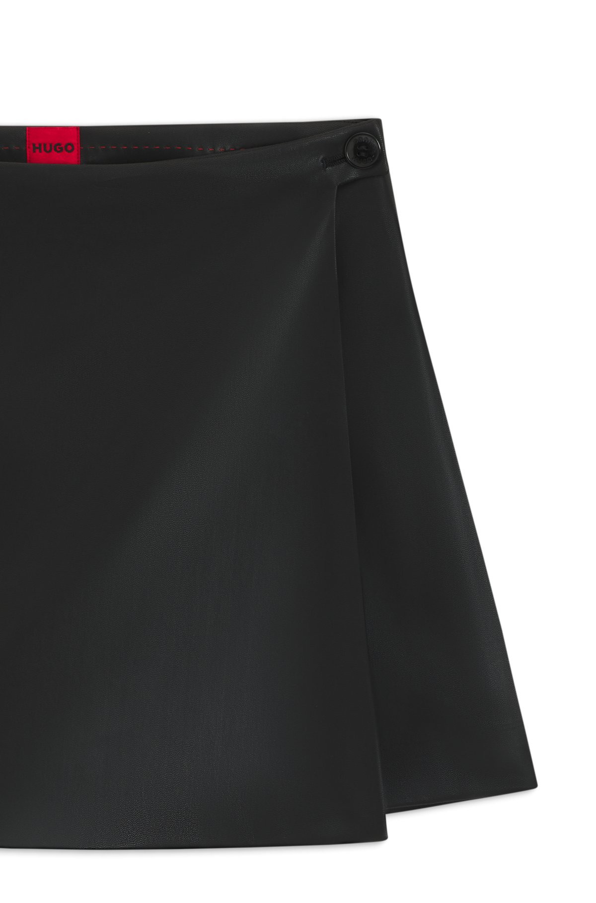 WRAP-FRONT MINI SKORT IN FAUX LEATHER - 6