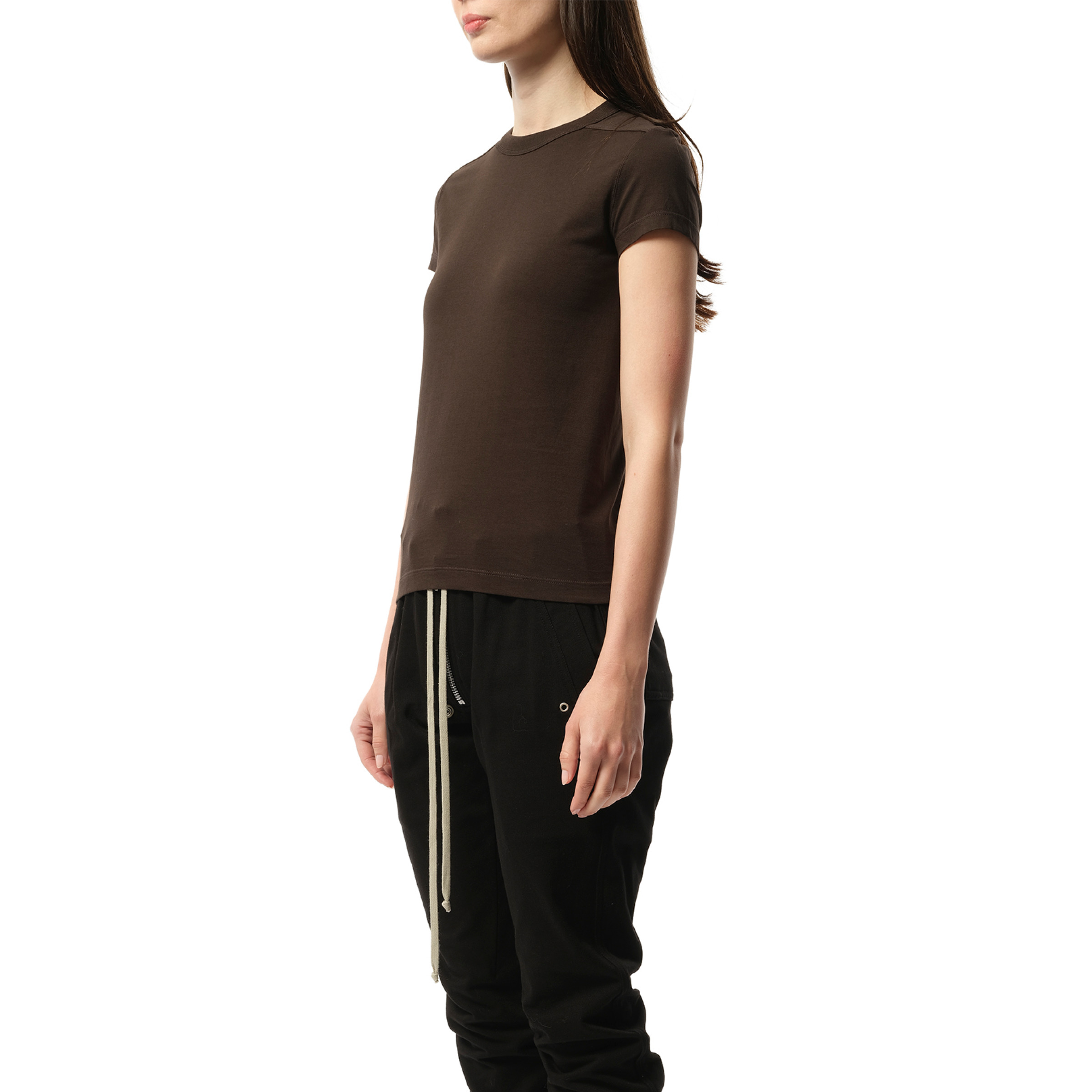 Cotton Jersey Cropped Level T-Shirt in Dark Dust - 5