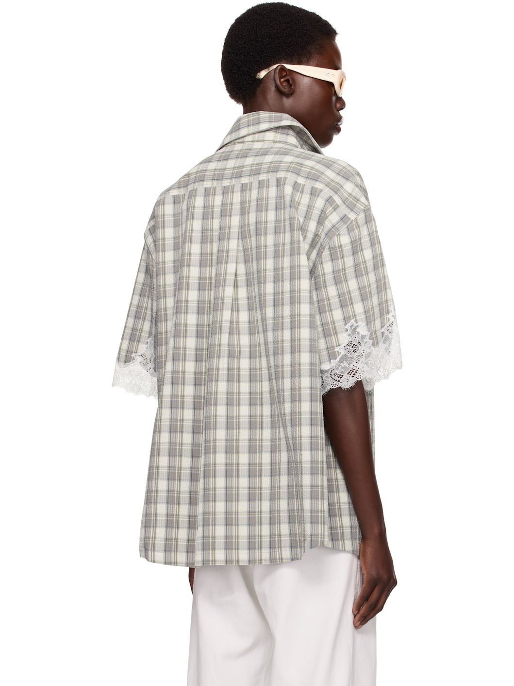 SSENSE Exclusive Gray Lace Shirt - 3