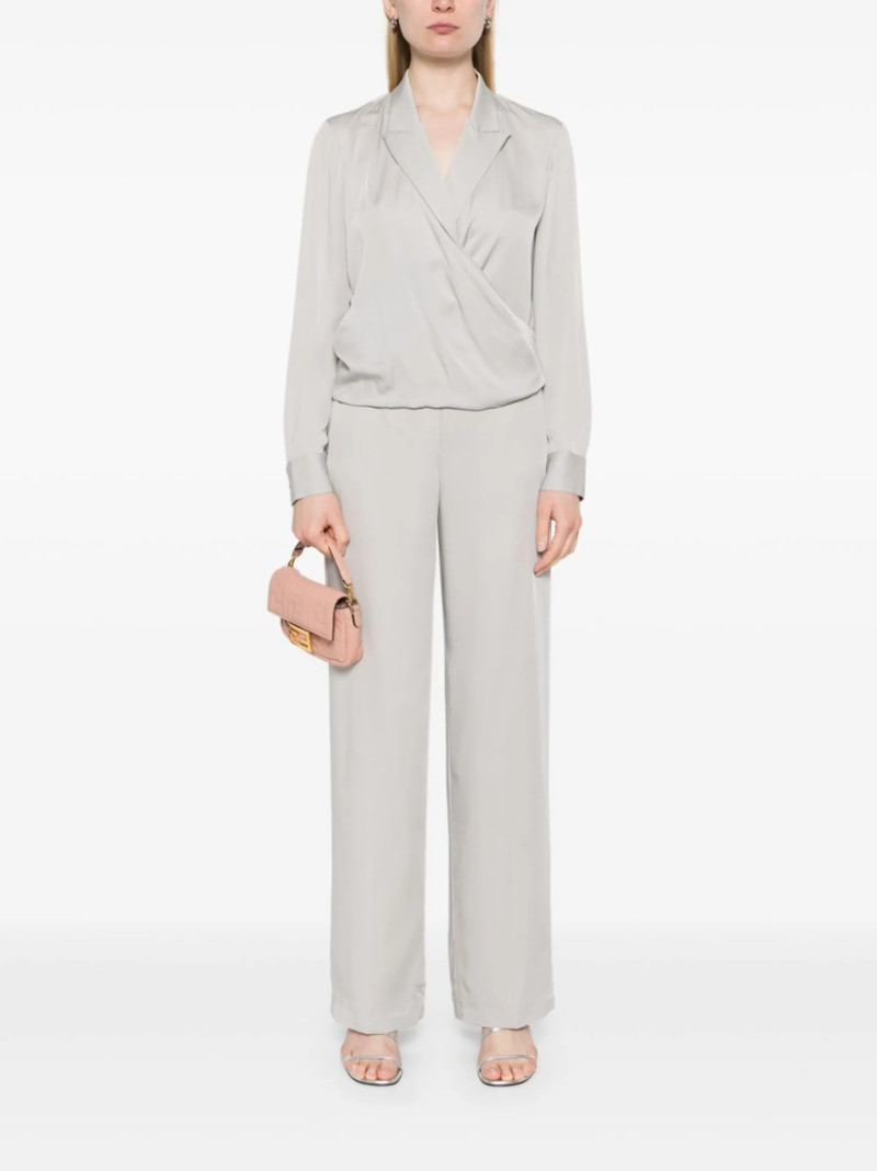 Theory peak lapel wrap blouse outlook