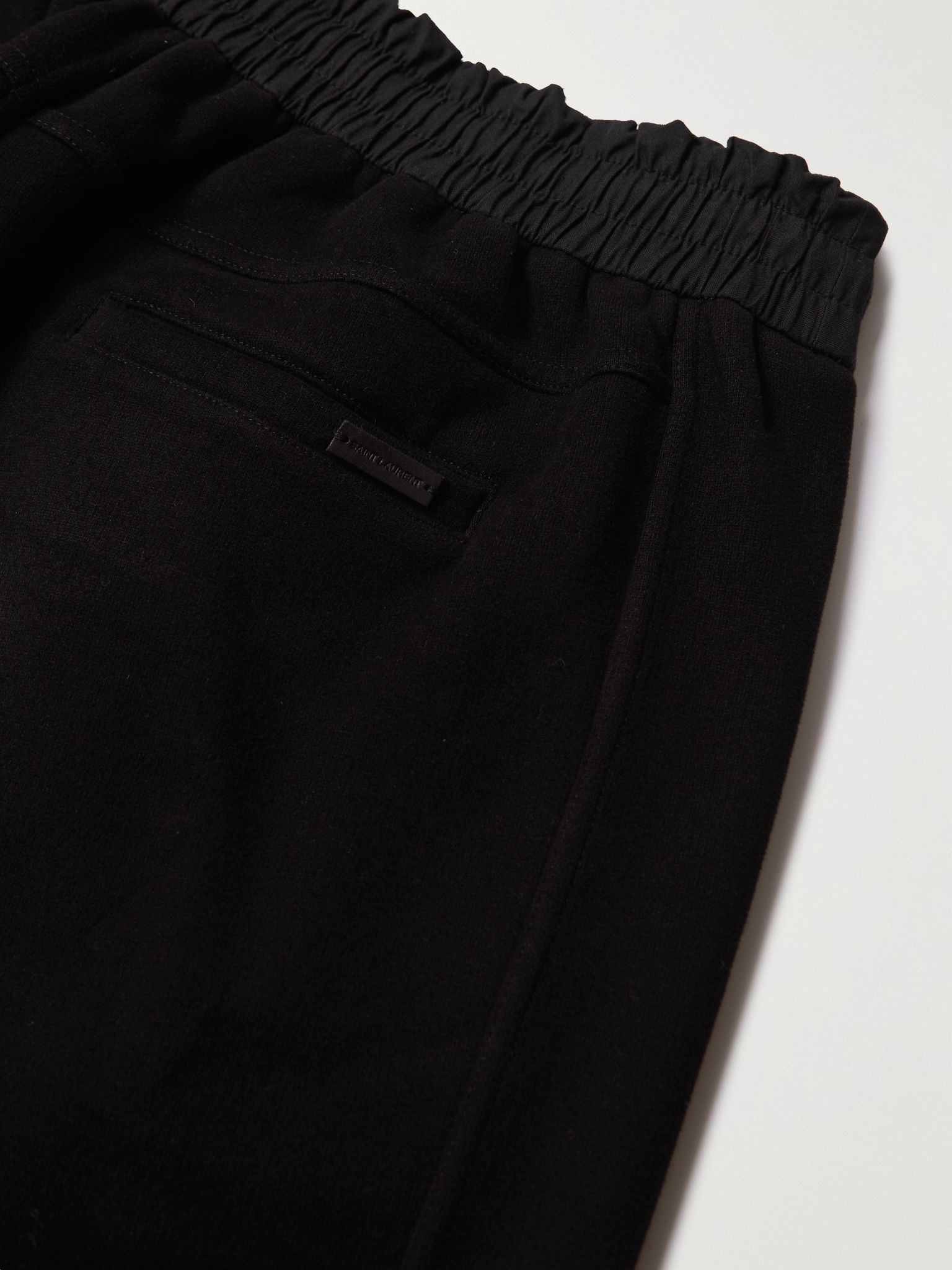 Straight-Leg Logo-Embroidered Cotton-Jersey Drawstring Shorts Black - 5