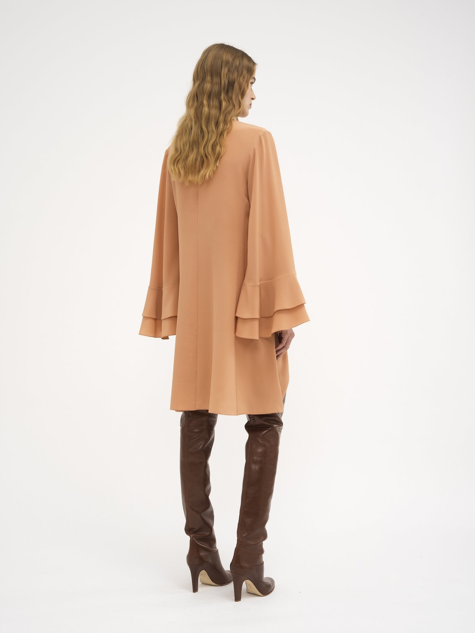 FLUID SHORT DRESS IN CRÊPE DE CHINE - 4
